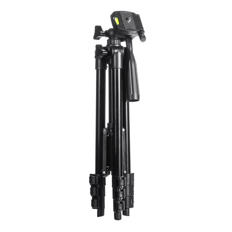 3120 Live Broadcast Tripod 4-Section Folding Legs Aluminum Alloy Tripod Mount, Adjustable Height: 34-103cm(Black)
