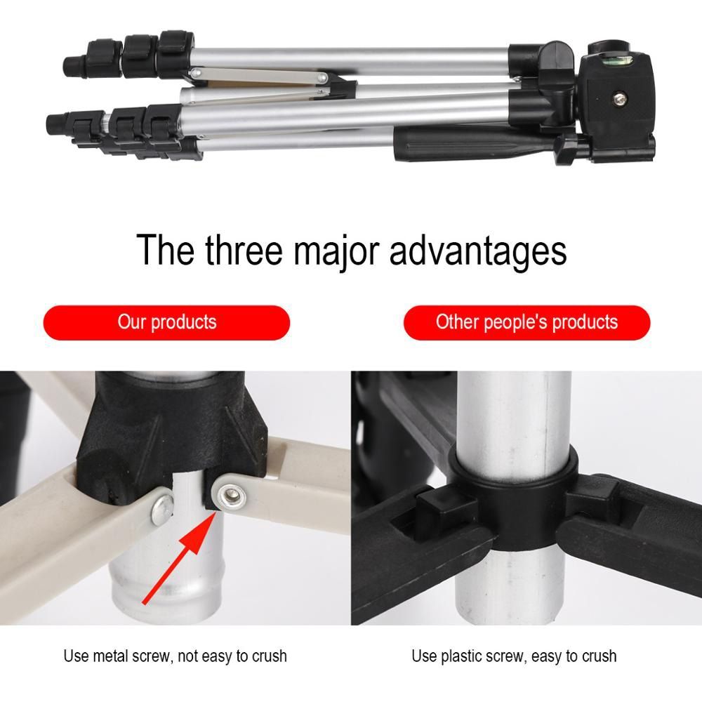 3120 Live Broadcast Tripod 4-Section Folding Legs Aluminum Alloy Tripod Mount, Adjustable Height: 34-103cm(Black)