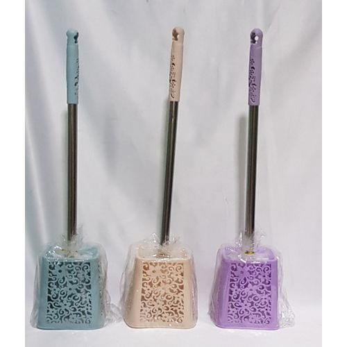 Carved Pattern Toilet Brush & Holder  X3