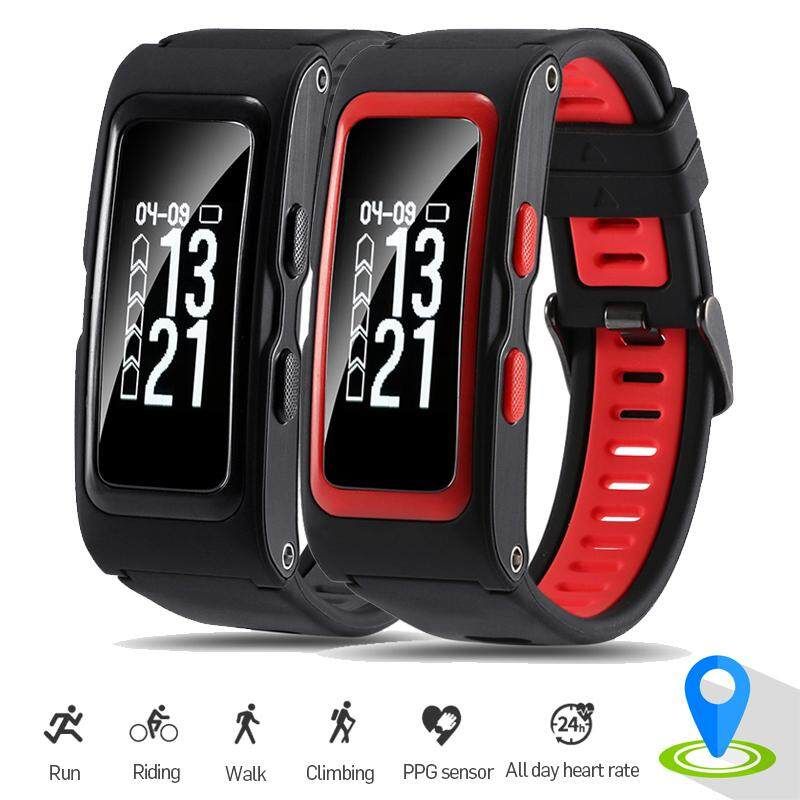 Smart Wristband GPS Track Heart Rate Tracker Sleep Bracelet Sports Watch Black (black)
