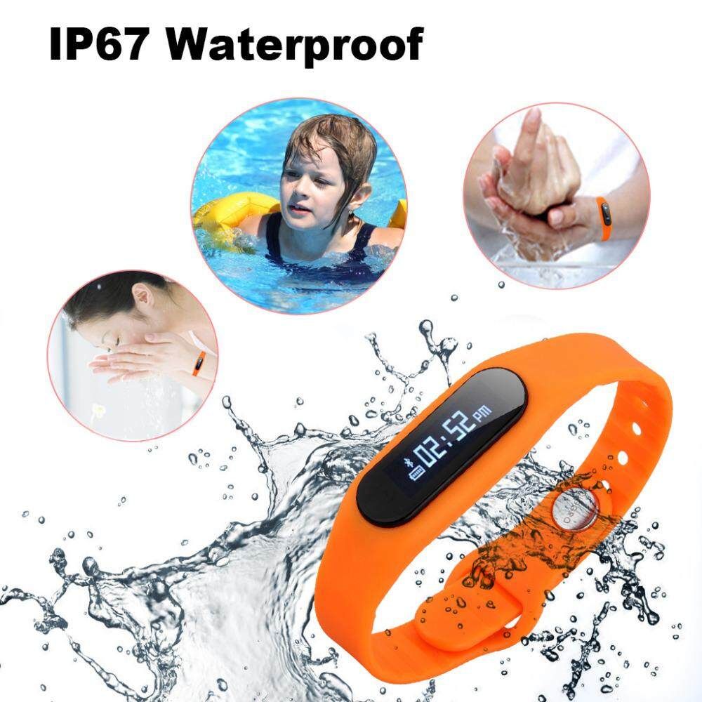 Smart Bracelet, Touch Screen Wristband Waterproof Fitness Activity Tracker Sleep Call Reminder Bluetooth Smart Strap For IOS Android Smart Phone Orange Orange