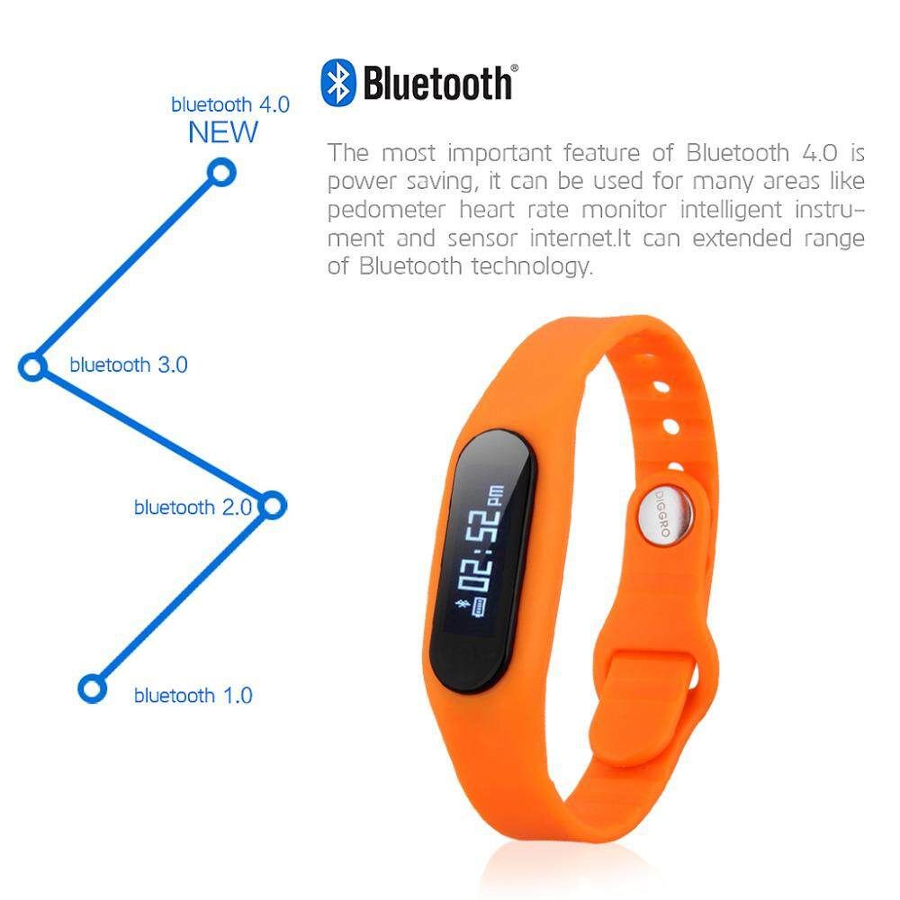 Smart Bracelet, Touch Screen Wristband Waterproof Fitness Activity Tracker Sleep Call Reminder Bluetooth Smart Strap For IOS Android Smart Phone Orange Orange