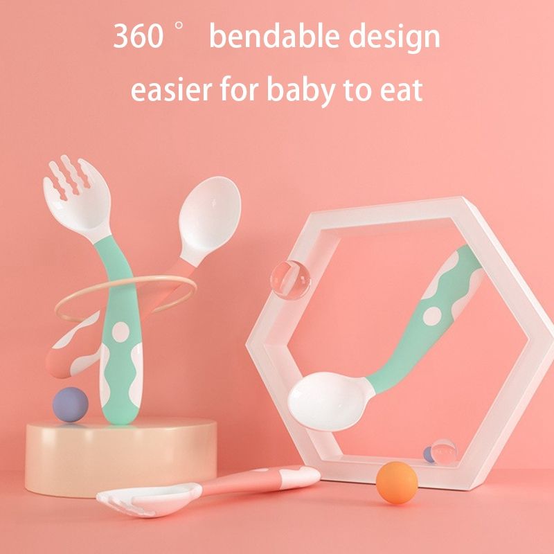 Baby Training Spoons Forks 1 Sets,Toddler Feeding