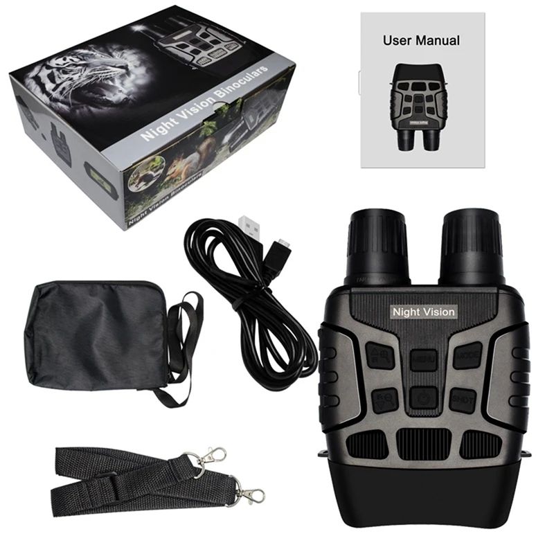 NV3180 Portable Night Vision Binoculars Goggles Telescope 4X Zoom 1080P HD Head Mount Infrared Photography & Videoing