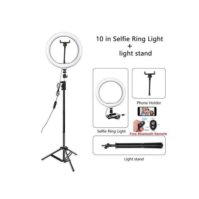 New Selfie Ringlight Stand With Phone Holder And Mic