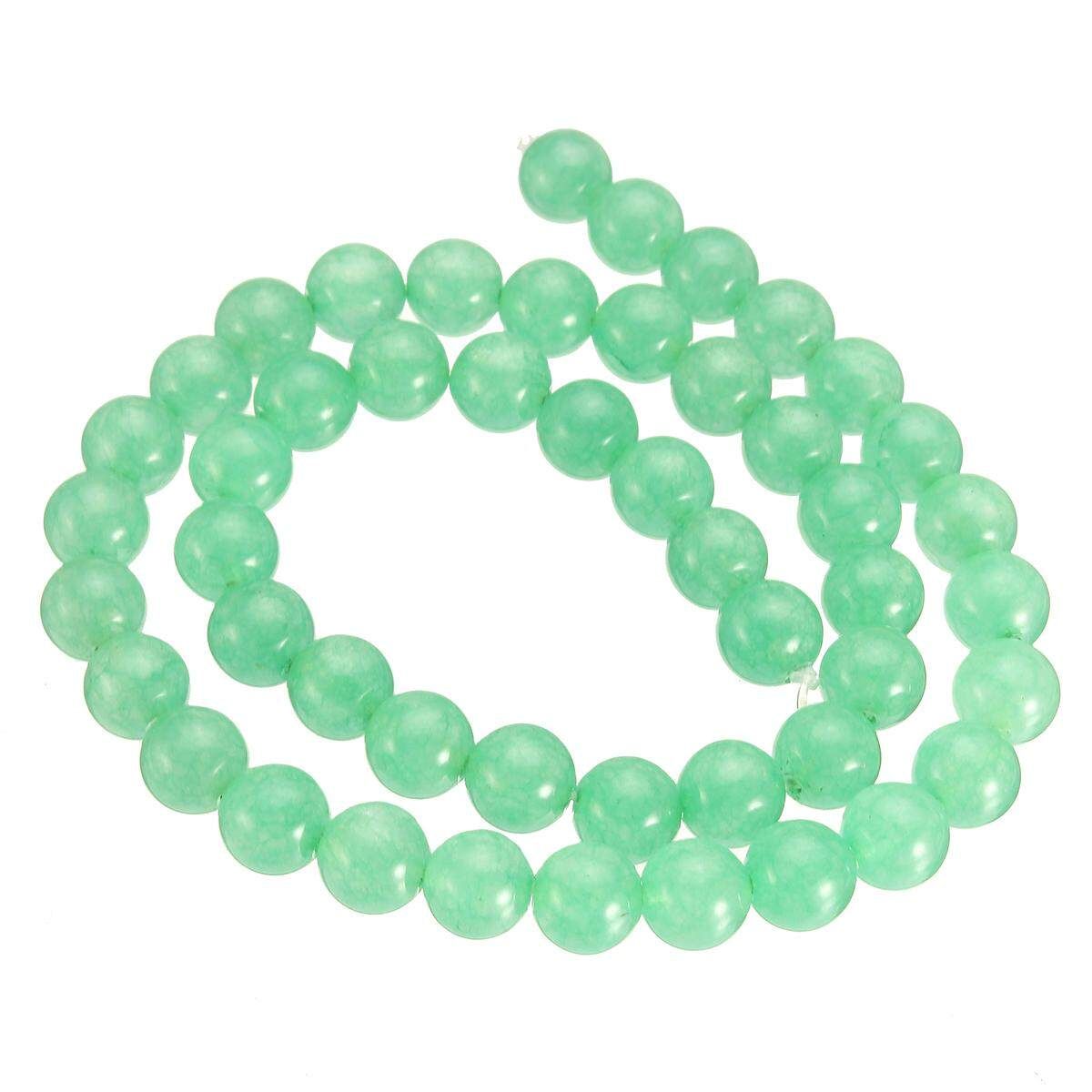 50pcs Crystal Loose 8mm Beads Chakra Healing Reiki Prayer Beaded Bracelet Dongling Jade