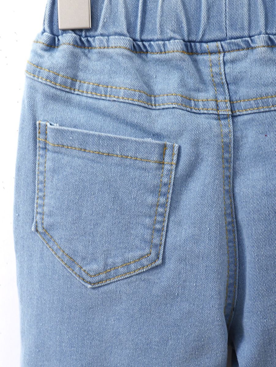 4-7 Years Kid Girl Jeans Plain Color Bell-bottoms Pants