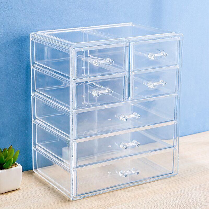 . Acrylic Student Desktop Pen Holder Storage Box Drawer Transparent Large Capacity Stationery Pen Storage Rack Multi-Layer