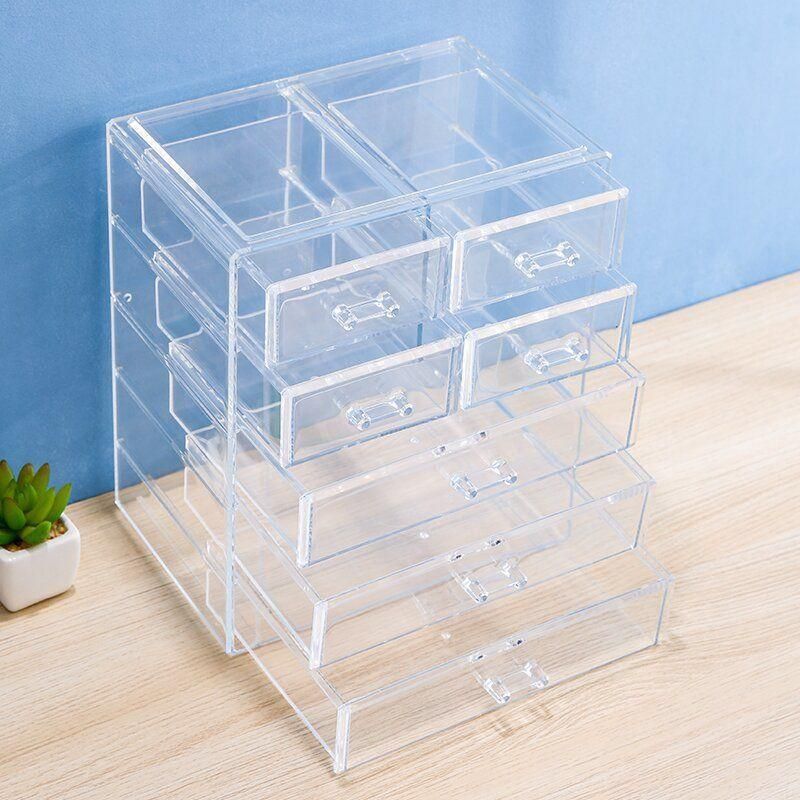 . Acrylic Student Desktop Pen Holder Storage Box Drawer Transparent Large Capacity Stationery Pen Storage Rack Multi-Layer