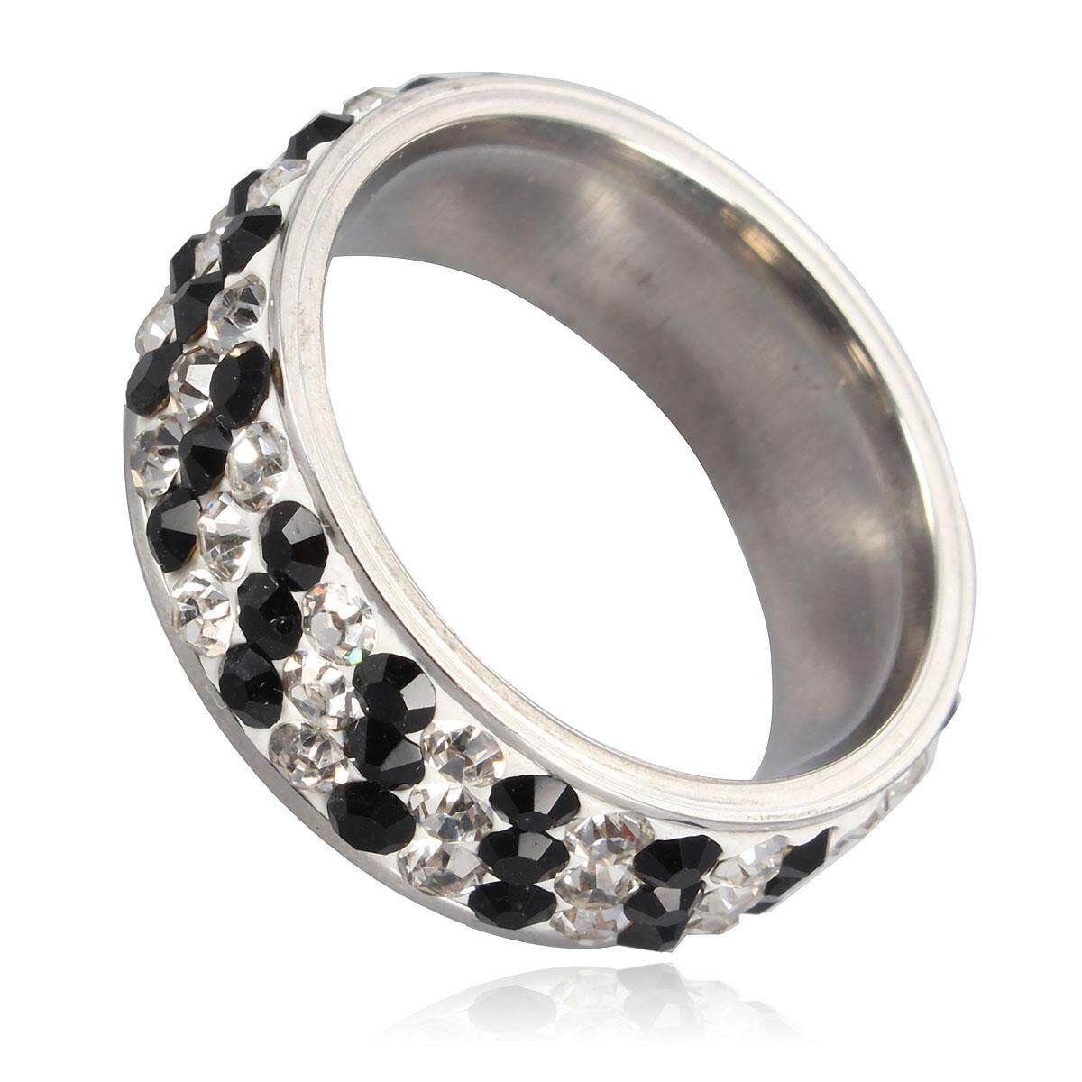 Titane Acier Inoxydable Femme Diamant Amour Eternel Bague Anneau Amoureux Cadeau 20 Twenty