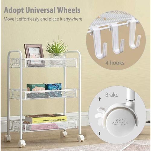 3 TIERS STEEL TROLLEY/STORAGE RACK