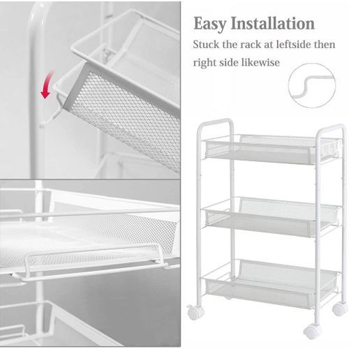 3 TIERS STEEL TROLLEY/STORAGE RACK