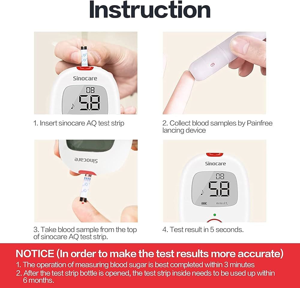 Diabetes Blood Sugar Tester (Voice Reminder & Light Warning)