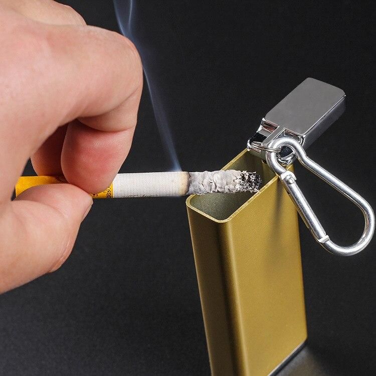Portable Tobacco Cases Portable Tobacco Cases with Cover Sealed Anti-ash Ashtray Mini Outdoor Travel Ashtray Tobacco Cases