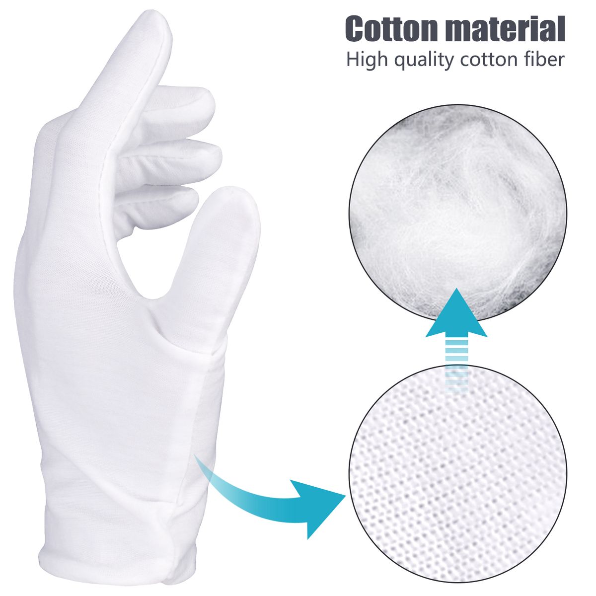 Neewer 12 Pairs (24 Gloves) 100% Cotton Lisle White Inspection Work Gloves For Coin, Jewelry, Silver, Or Photo Inspection