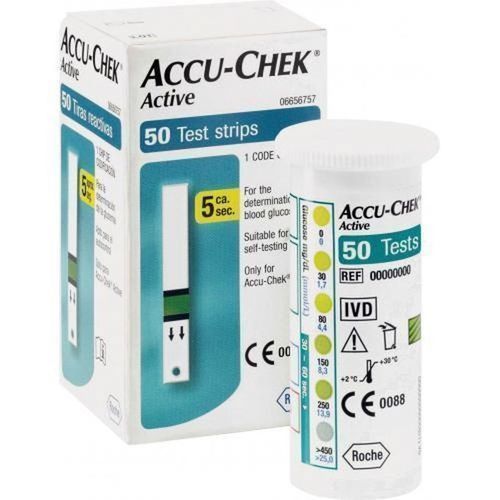 (Active) Blood Sugar Testing Strips - 50 Pieces.