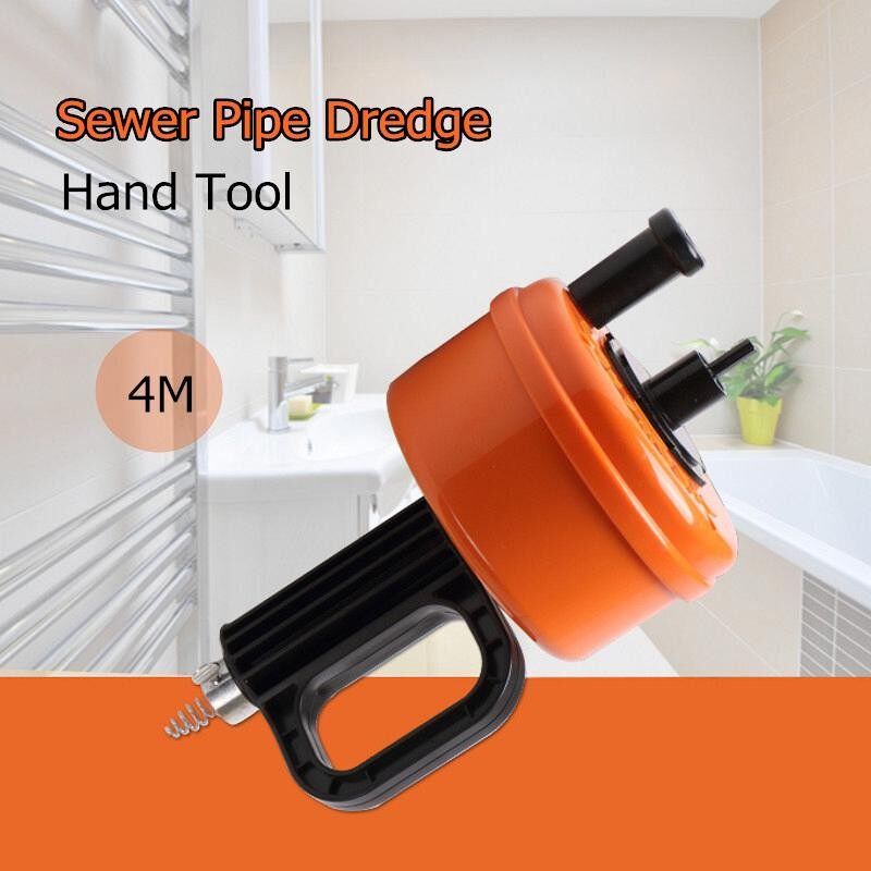 Drain Cleaner 4m/13ft Sink Pipe Tubing Sewer Snake Clog Cable Auger Plumbing
