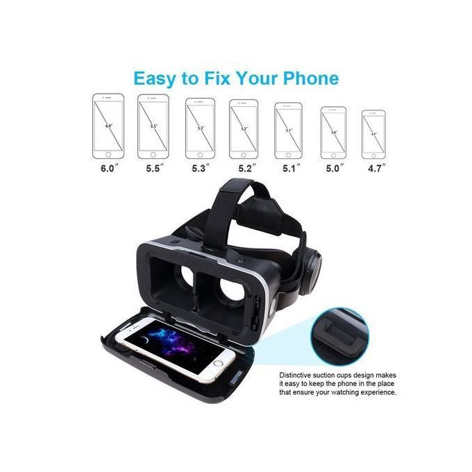 Vr Helmet 3D Box VR Bluetooth Headset VR Glasses Asuit Black