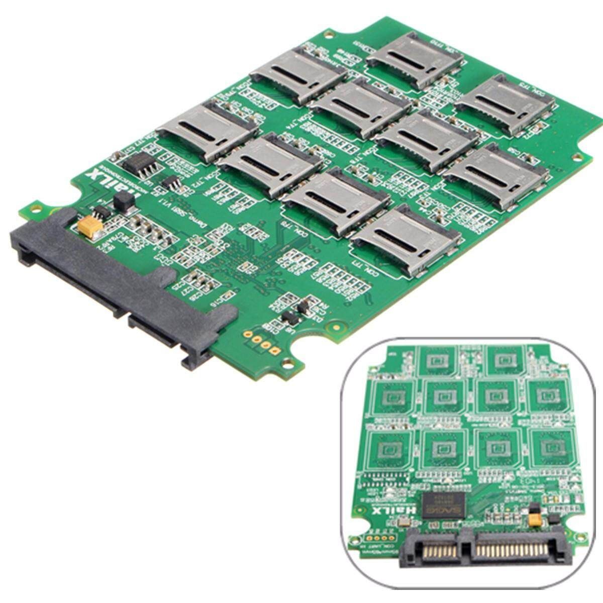 Micro SD TF Memory Card To SATA SSD Adapter RAID Hard Disk Converter For PC