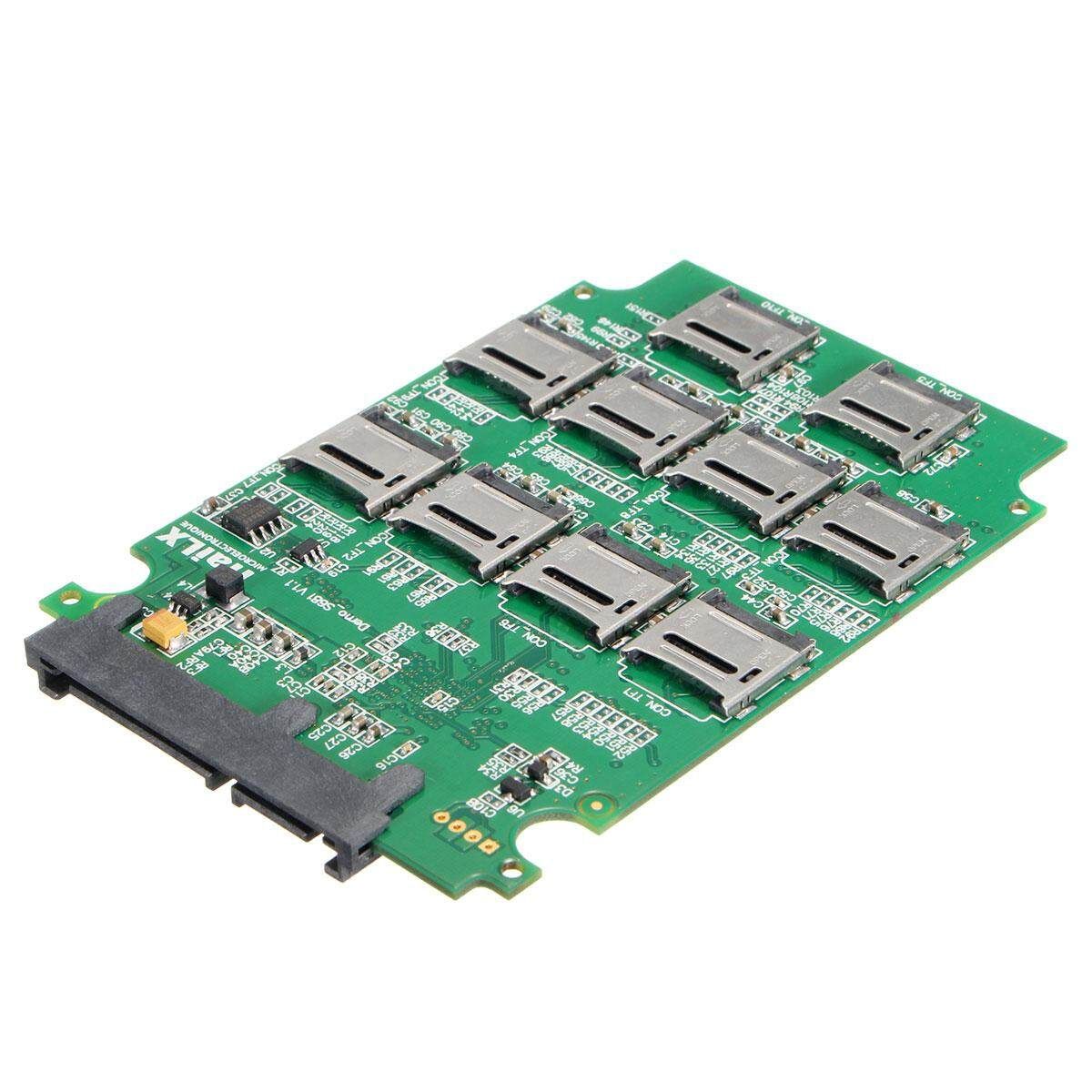 Micro SD TF Memory Card To SATA SSD Adapter RAID Hard Disk Converter For PC