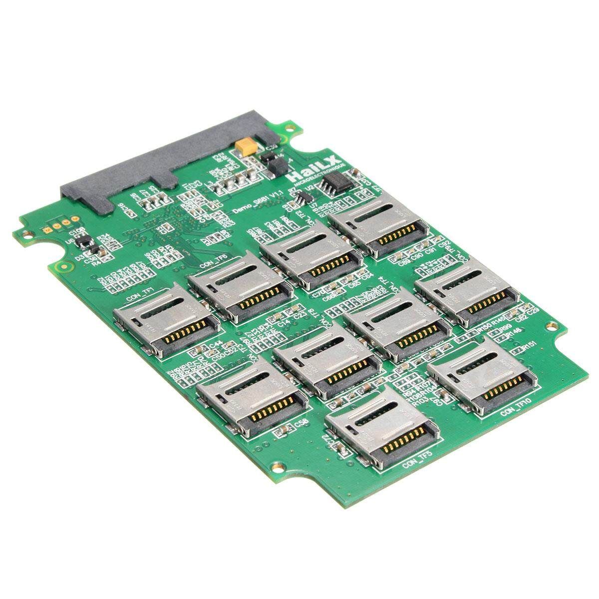 Micro SD TF Memory Card To SATA SSD Adapter RAID Hard Disk Converter For PC