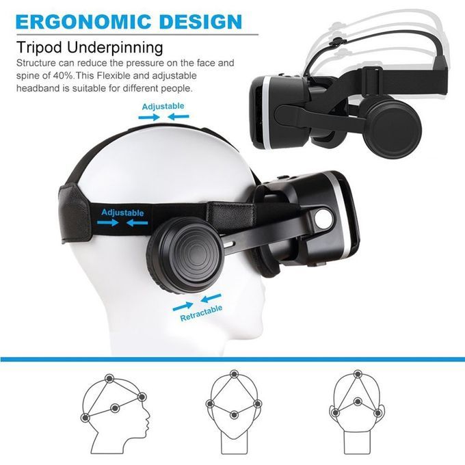 Vr Helmet 3D Box VR Bluetooth Headset VR Glasses Bsuit Black