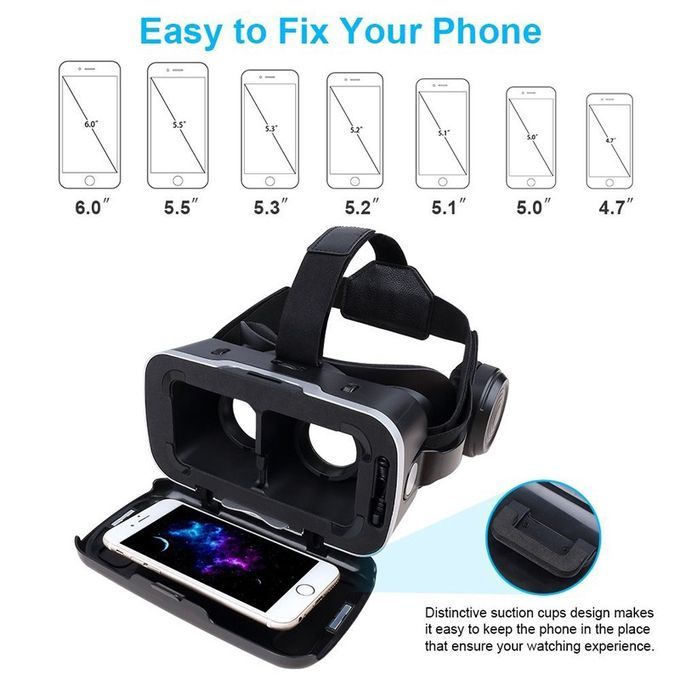 Vr Helmet 3D Box VR Bluetooth Headset VR Glasses Bsuit Black