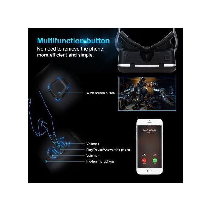 Vr Helmet 3D Box VR Bluetooth Headset VR Glasses Black