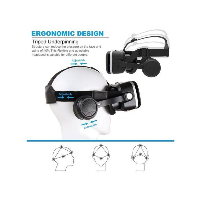 Vr Helmet 3D Box VR Bluetooth Headset VR Glasses Csuit Black
