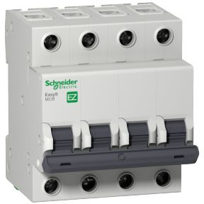 Easy9 MCB - 4P, 25 A, C Curve, 6000 A