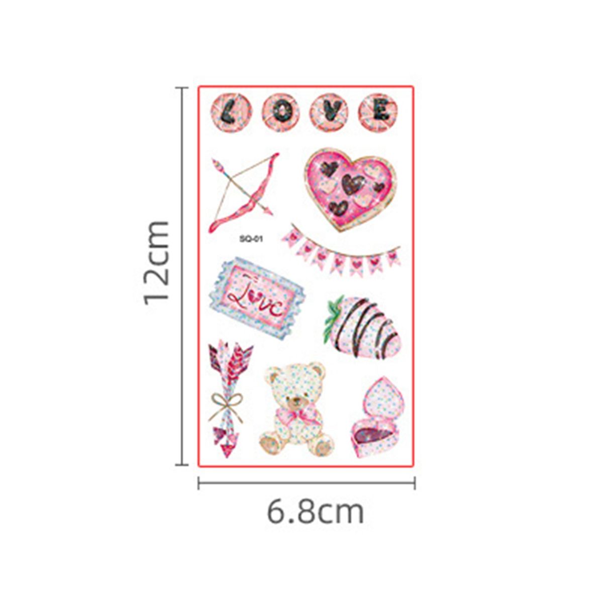 20 Sheet 'S Day Temporary Tattoo Valentines Heart Tattoo Sticker Boy Girls Gift 'S Day