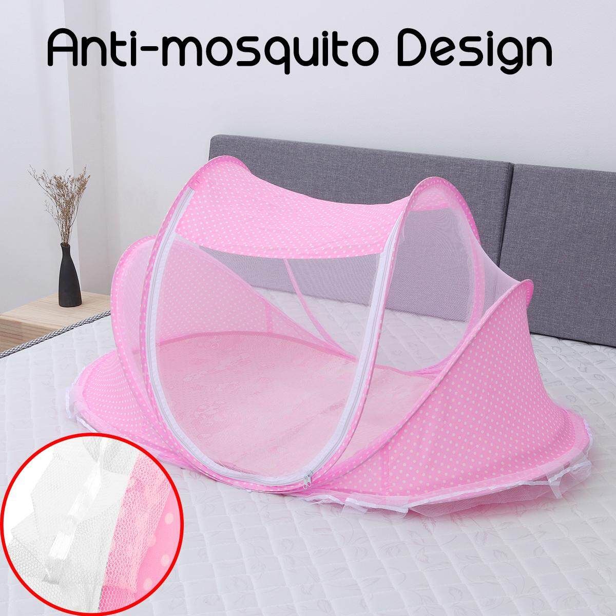 0-3 Years Baby Bed Tent Crib Mattress Portable Foldable Mosquito Net Newborn Bedroom Travel Bed Pink