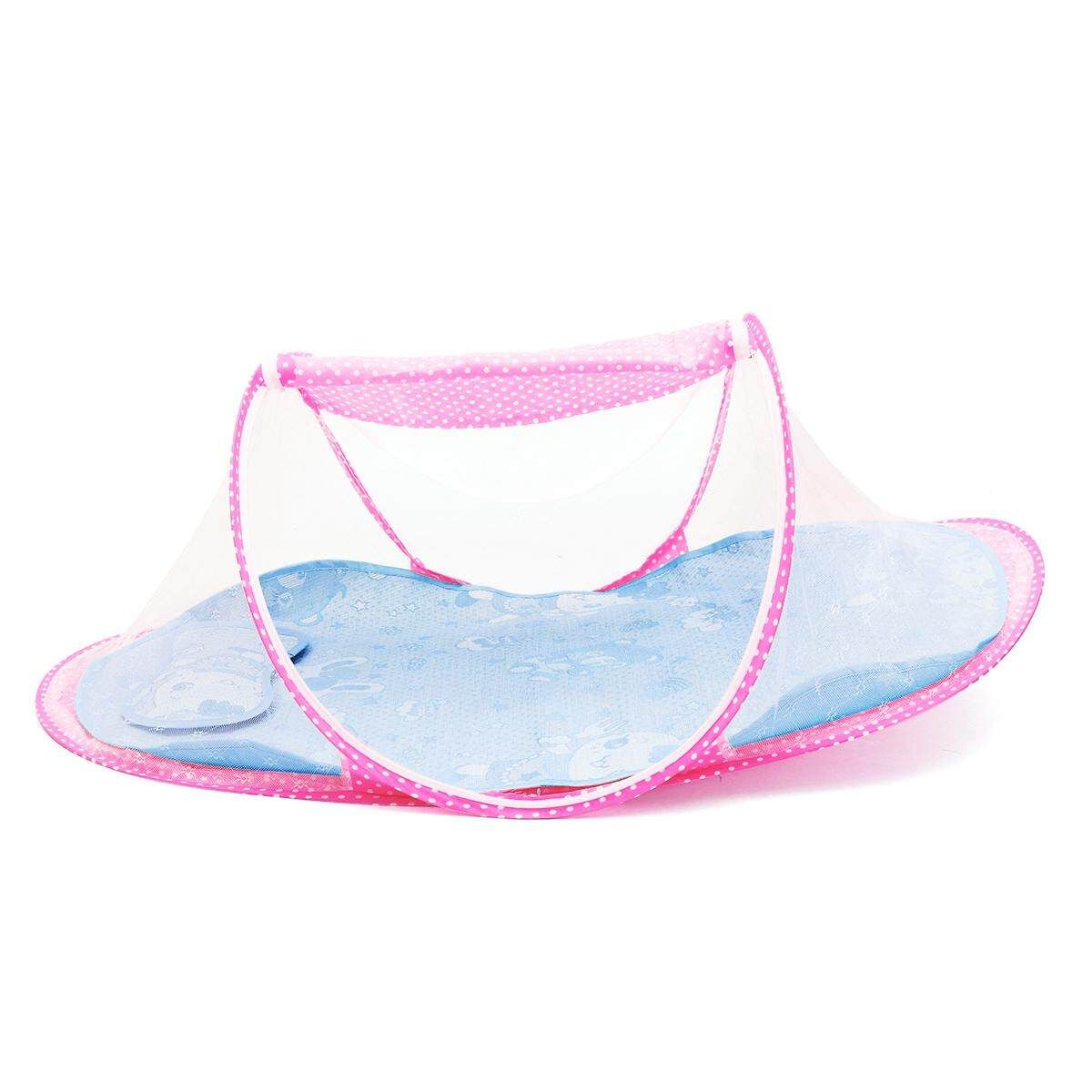 0-3 Years Baby Bed Tent Crib Mattress Portable Foldable Mosquito Net Newborn Bedroom Travel Bed Pink