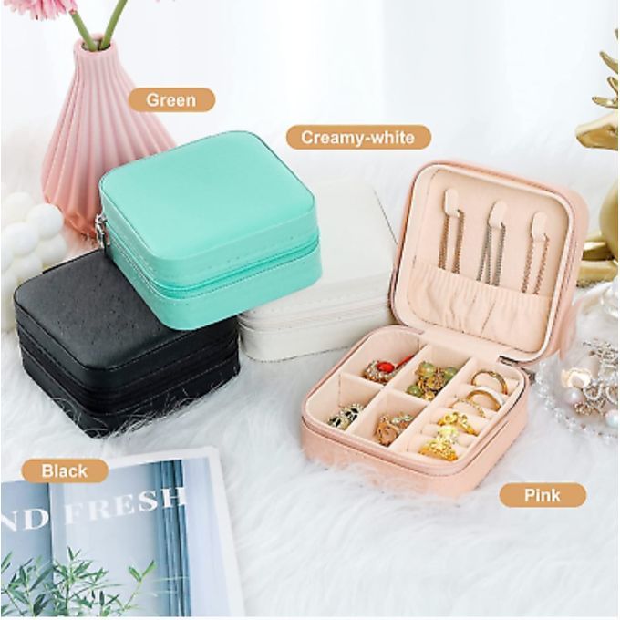 Small Jewelry Box Portable Travel Jewelry Organizer Mini Display Case With PU Leather For Girls Women Rings Earrings Necklaces Storage