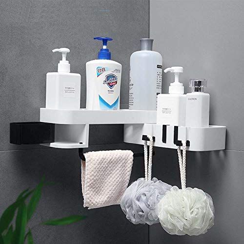 Foldable Self Adhesive Bathroom Wall Shelf With Towel Bar