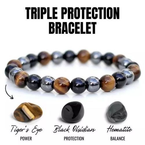 Triple Wealth Bracelet Made From 3 Real Natural Stone
