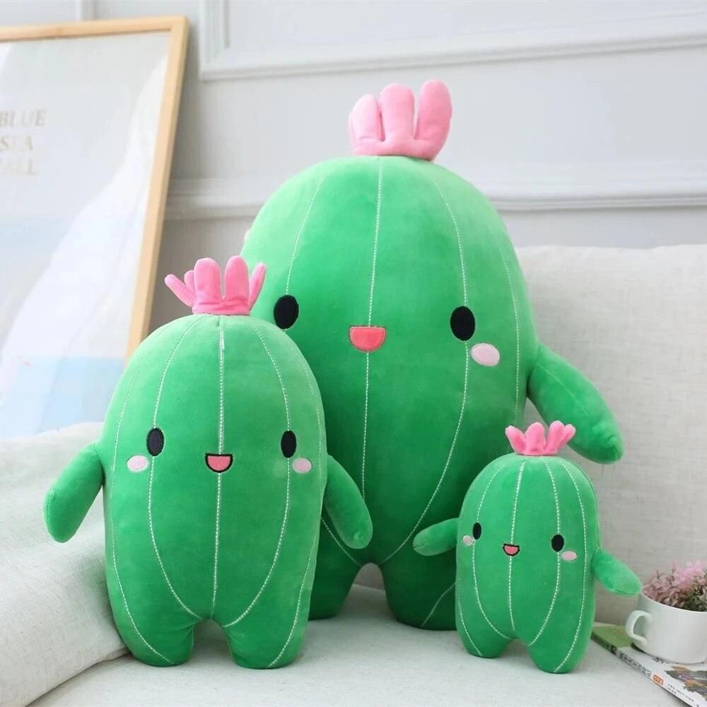 Kawaii Cactus Plush Toy Stuffed Doll Flower Plant Pillow Cushion Bolster Kids Children Boy Girl Birthday Gift Room Decor