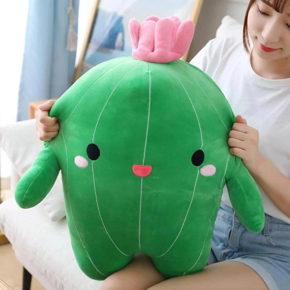 Kawaii Cactus Plush Toy Stuffed Doll Flower Plant Pillow Cushion Bolster Kids Children Boy Girl Birthday Gift Room Decor