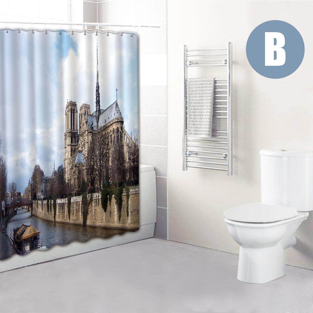 180x180cm Shower Curtain Notre Dame De Paris Purple