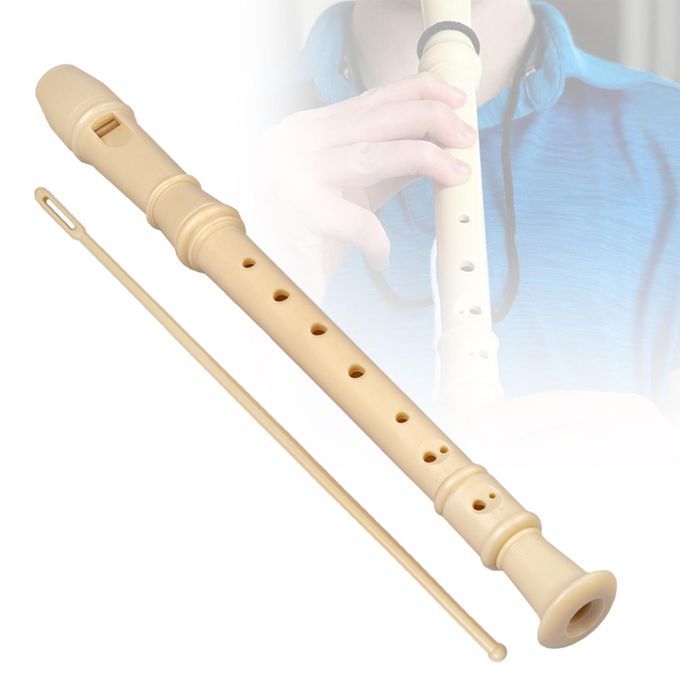 White Long Flute Instrument Baroque Recorder For School 8 Hole