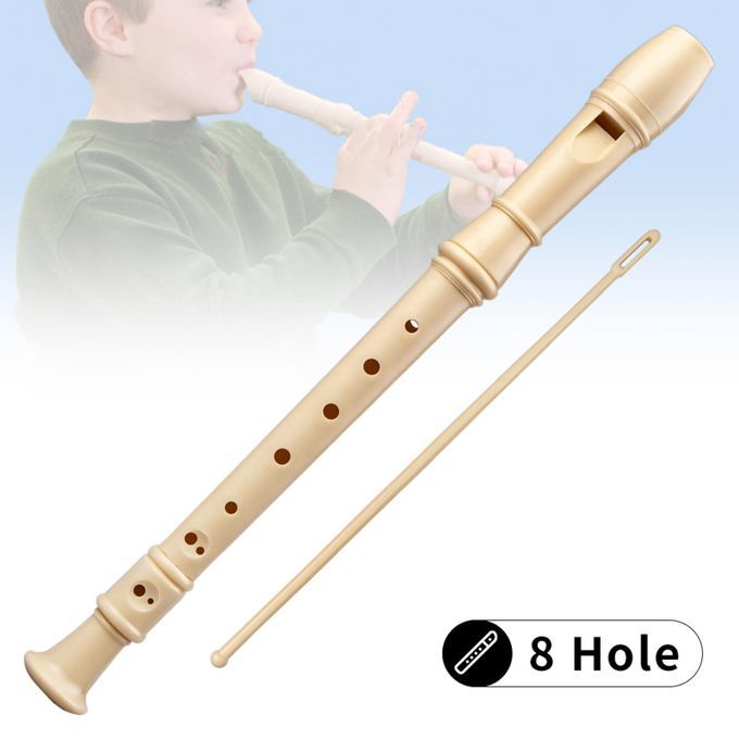 White Long Flute Instrument Baroque Recorder For School 8 Hole