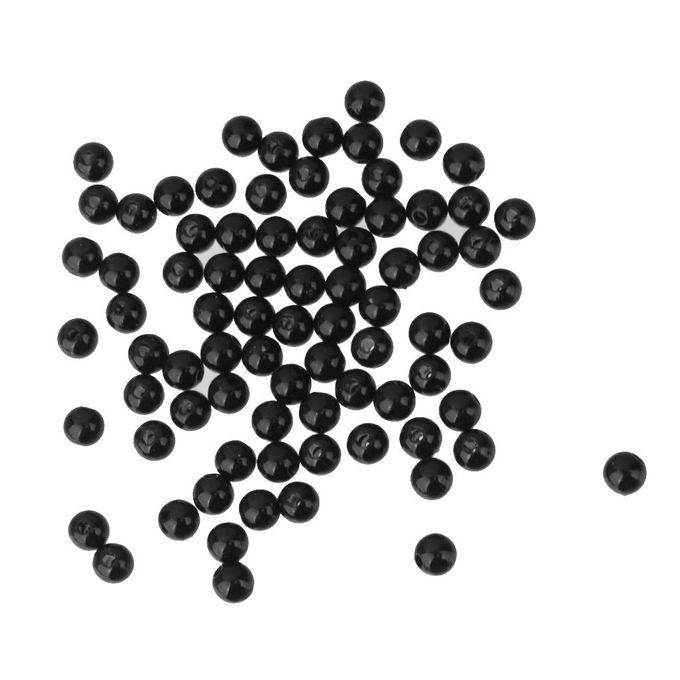 100 Pics  Beads Acrylic Pearl Lot Black Women Jewelry Loose  4mm
