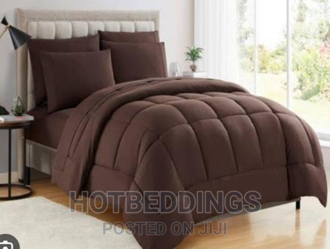 Brown Duvet, Bedsheet With 4pillowcases