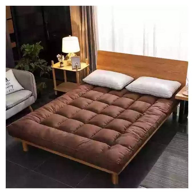 Quality Brown Fluffy Bed Topper-5inches