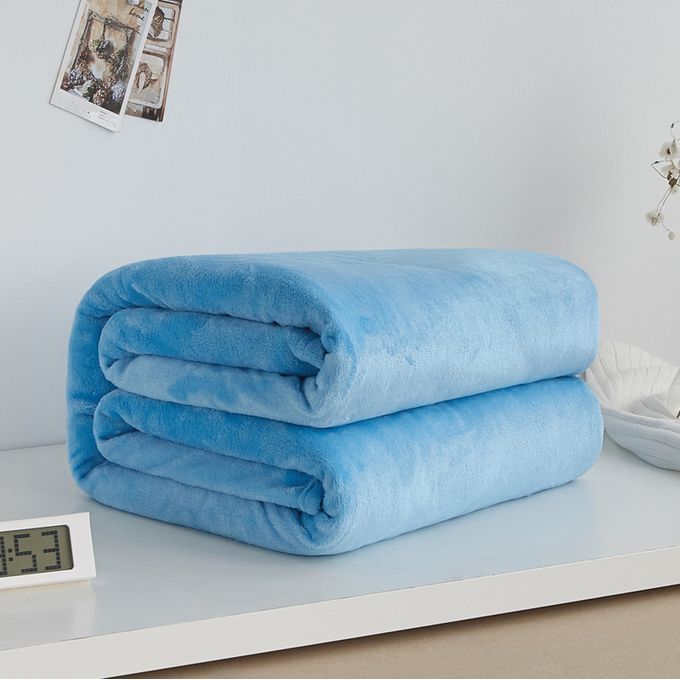 Flannel Blanket Bed Sheet/Comforter-(Light Blue)