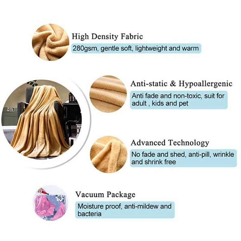 Soft Warm Coral Fleece Flannel Blankets for Beds Faux Fur Mink Throw Solid Color Sofa Cover Bedspread Winter Plaids Blankets