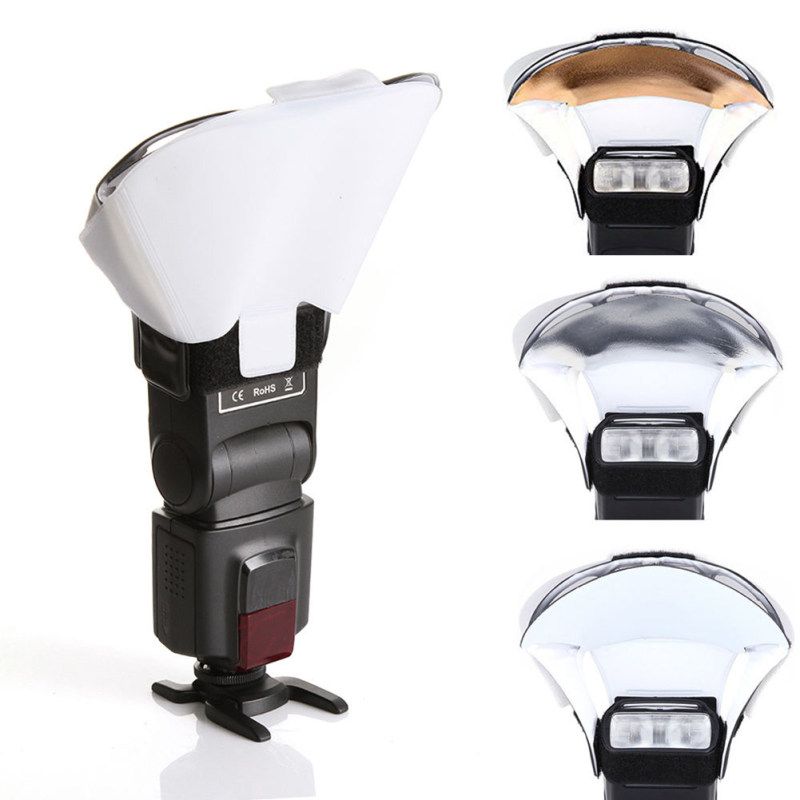 Universal Speedlight Flash Light Bounce Diffuser With 3-