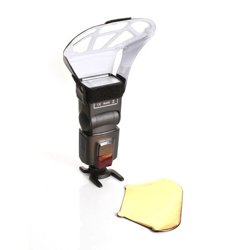 Universal Speedlight Flash Light Bounce Diffuser With 3-