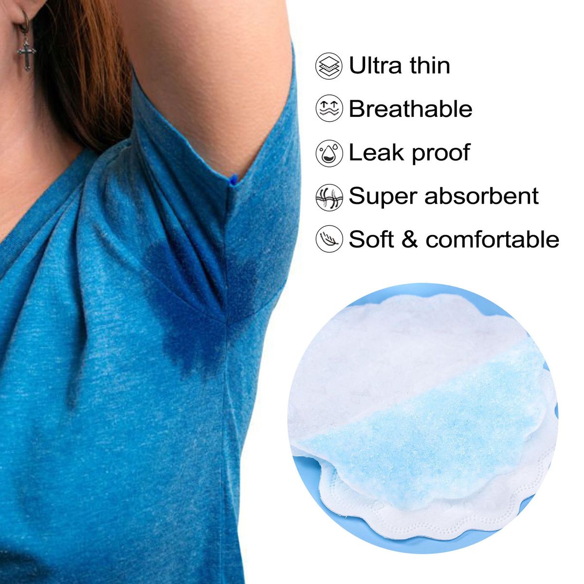12Pcs Armpit Underarm Sweat Pads Fight Hyperhidrosis