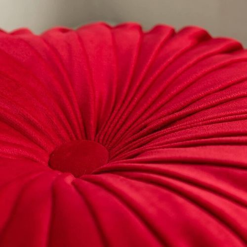 Red Decorative Soft Round Cushion Throw Pillow